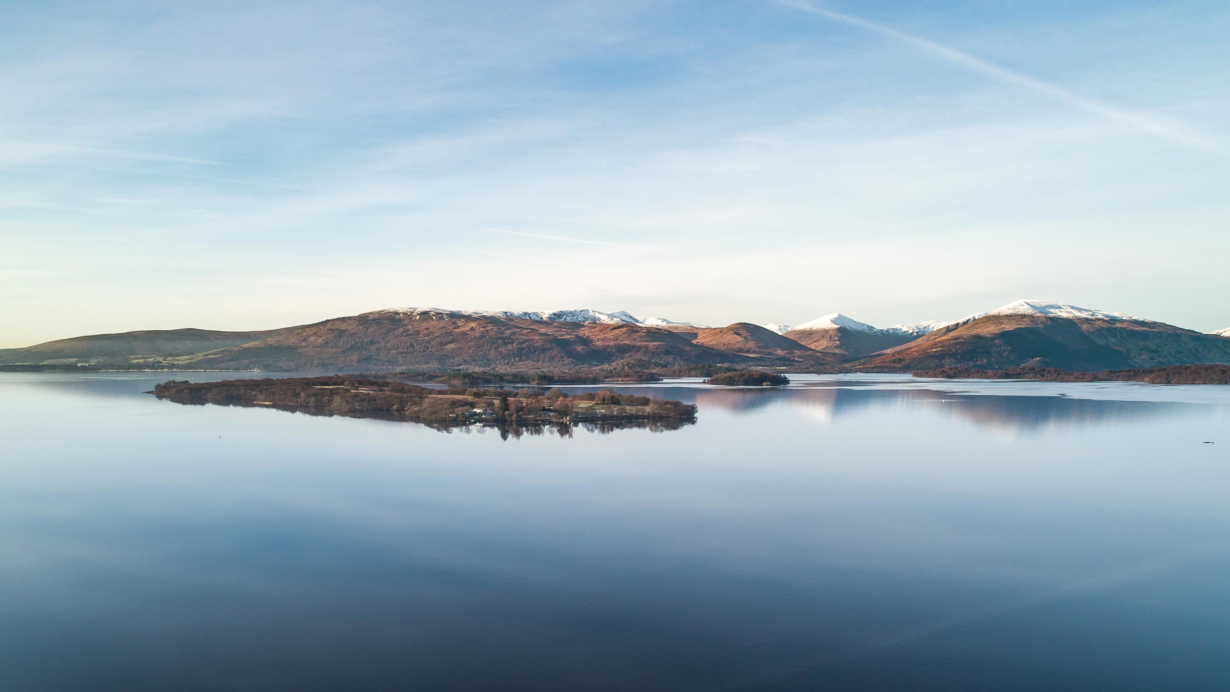 Aerial survey view of a Scottish landscape captured by drone